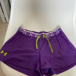 Under Armor Purple and Green Running Shorts